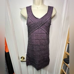 Twenty One Purple Sparkle Body Con Dress Size large